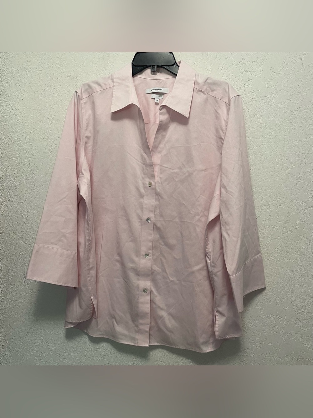 Foxcroft Stretch Button-Up Tunic Size 2X Non-iron Pink Preppy Office